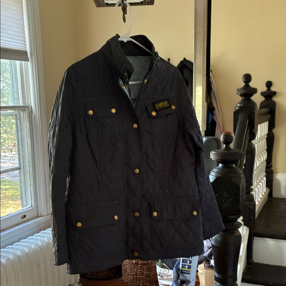Barbour women’s  Navy Quilted Jacket with Gold Buttons